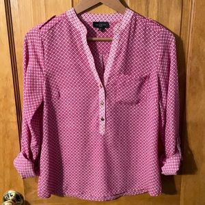 Like new. The limited. Small Dark pink/white pattern blouse